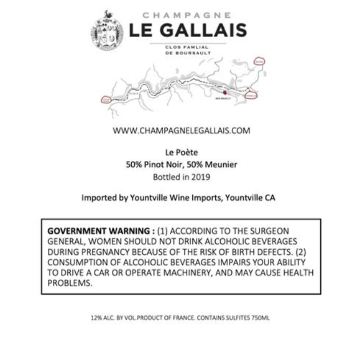 TABC label artwork for Champagne Le Gallais 'Le Poete'