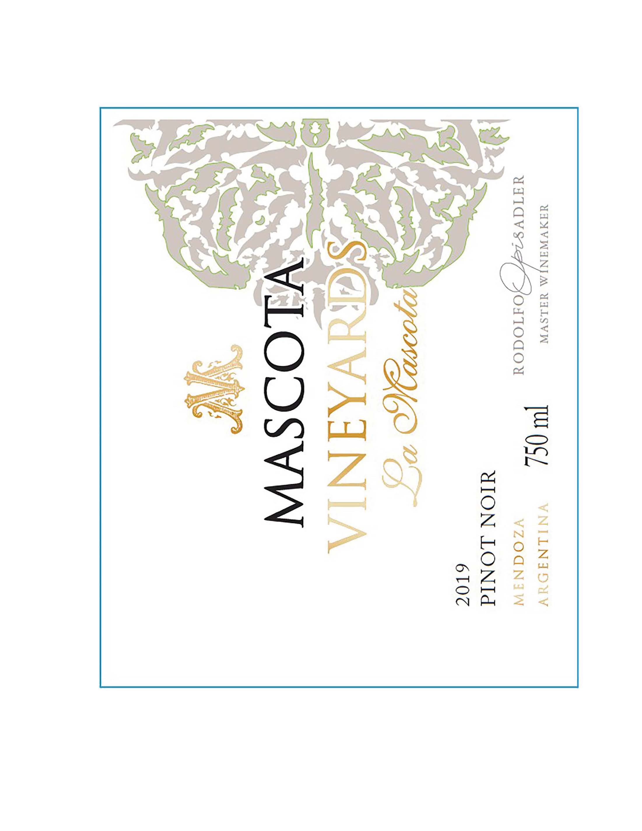 TABC label artwork for Mascota Vineyards Pinot Noir La Mascota Mendoza