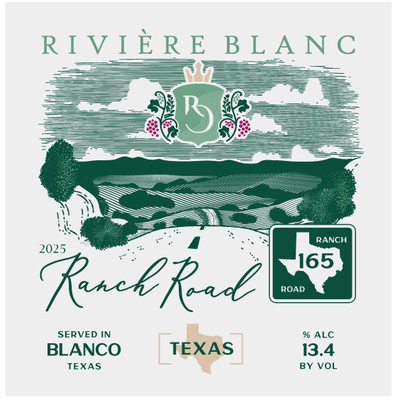 TABC label artwork for Riviere blanc Ranch Road 165