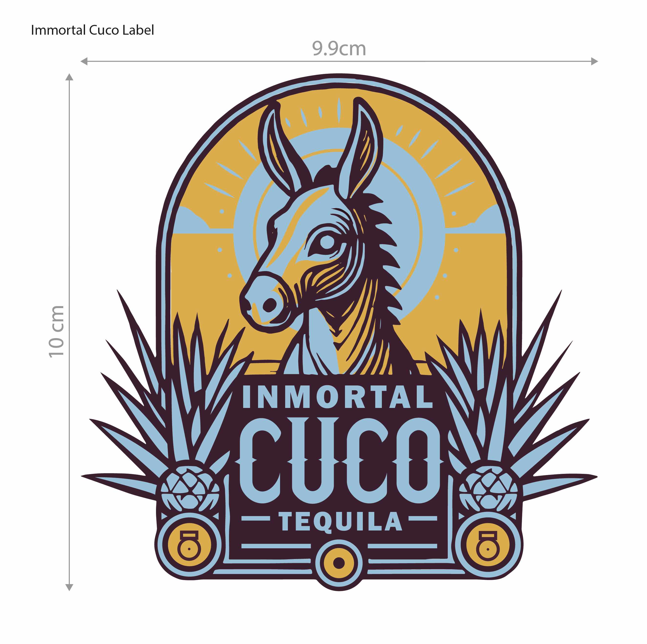 TABC label artwork for Inmortal Cuco Tequila Blanco