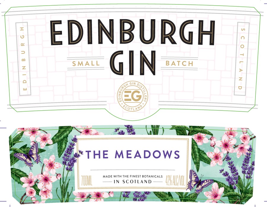 TABC label artwork for Edinburgh Gin Small Batch The Meadows