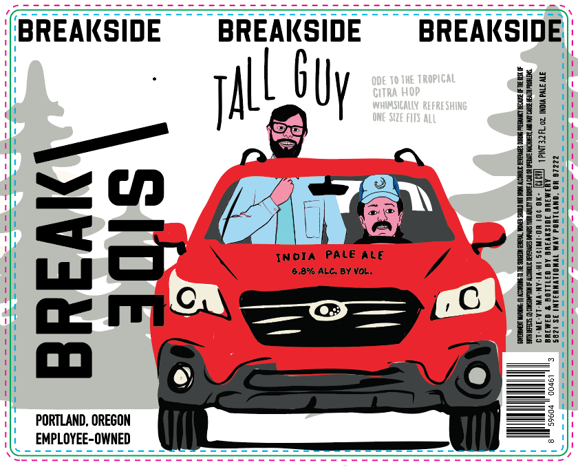 TABC label artwork for Tall Guy IPA