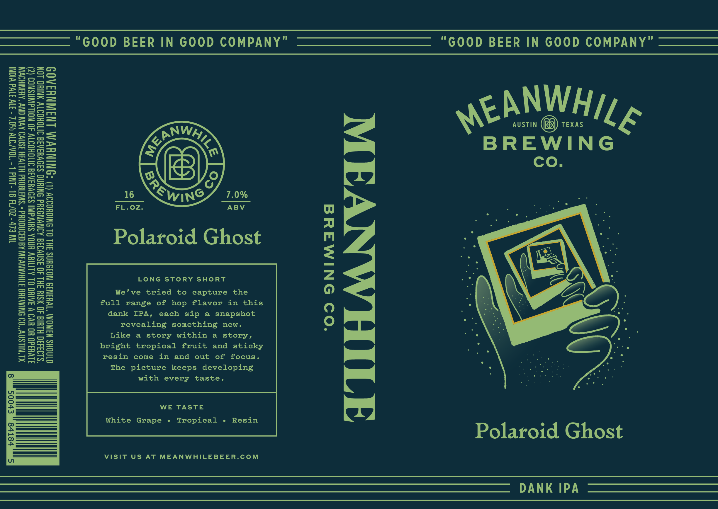 TABC label artwork for Polaroid Ghost