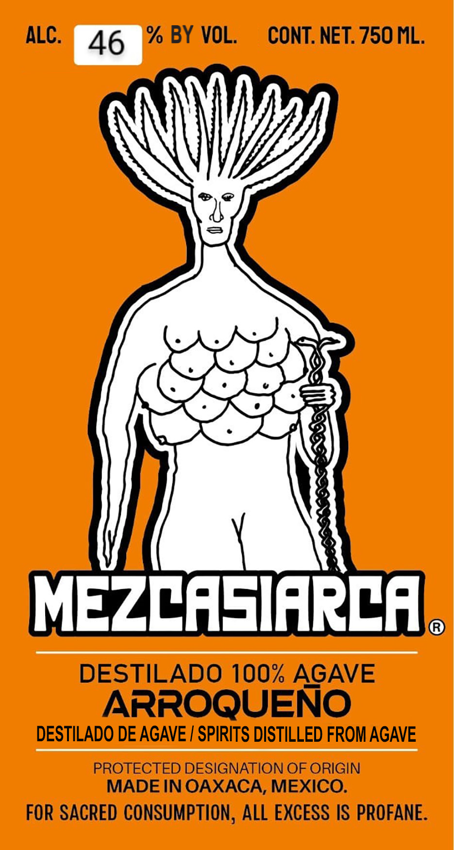 TABC label artwork for Destilado de Agave, Arroqueno Ancestral, Mezcasiarca
