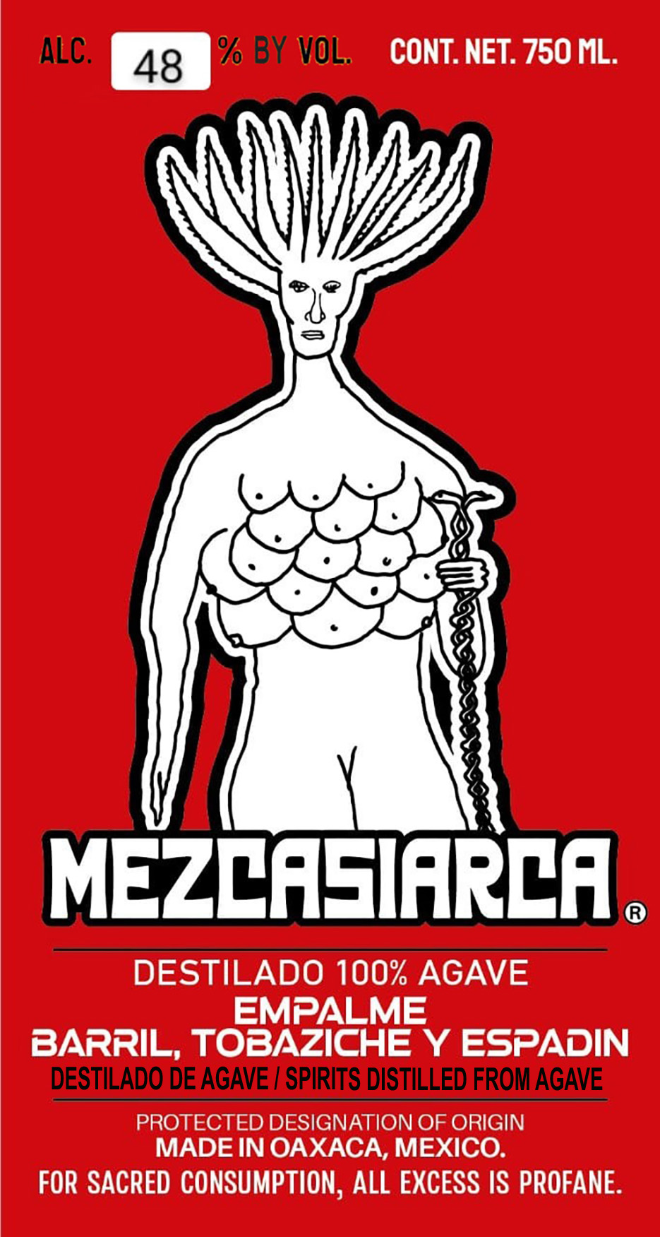 TABC label artwork for Destilado de Agave, Ensamble Ancestral, Tobasiche/Barril/Espadin, Mezcasiarca
