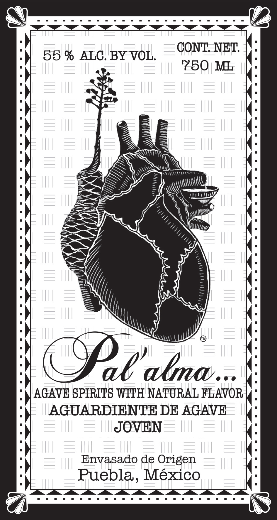 TABC label artwork for Destilado de Agave, Higo - Puebla, Pal'alma