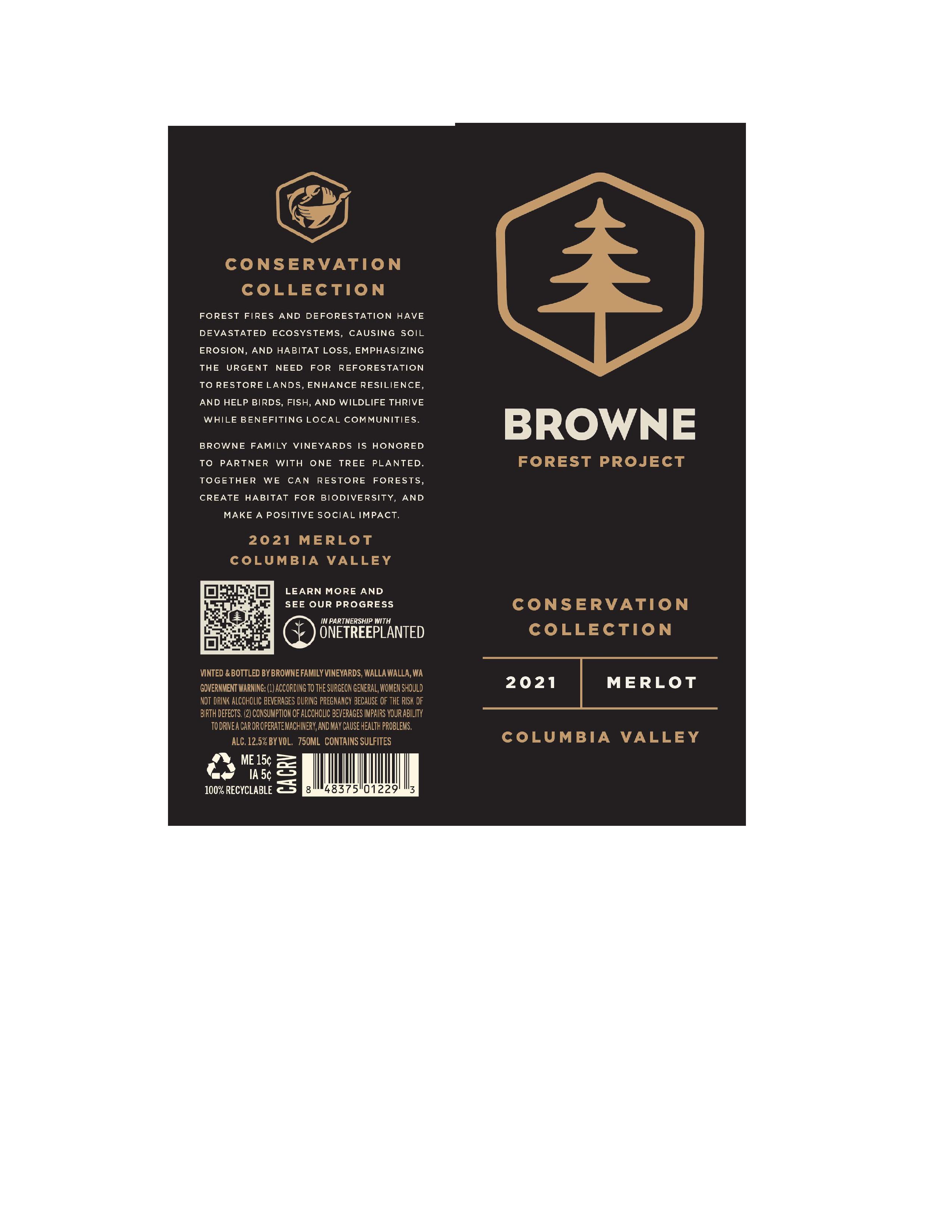 TABC label artwork for Browne Family Vineyards Conservation Collection Merlot