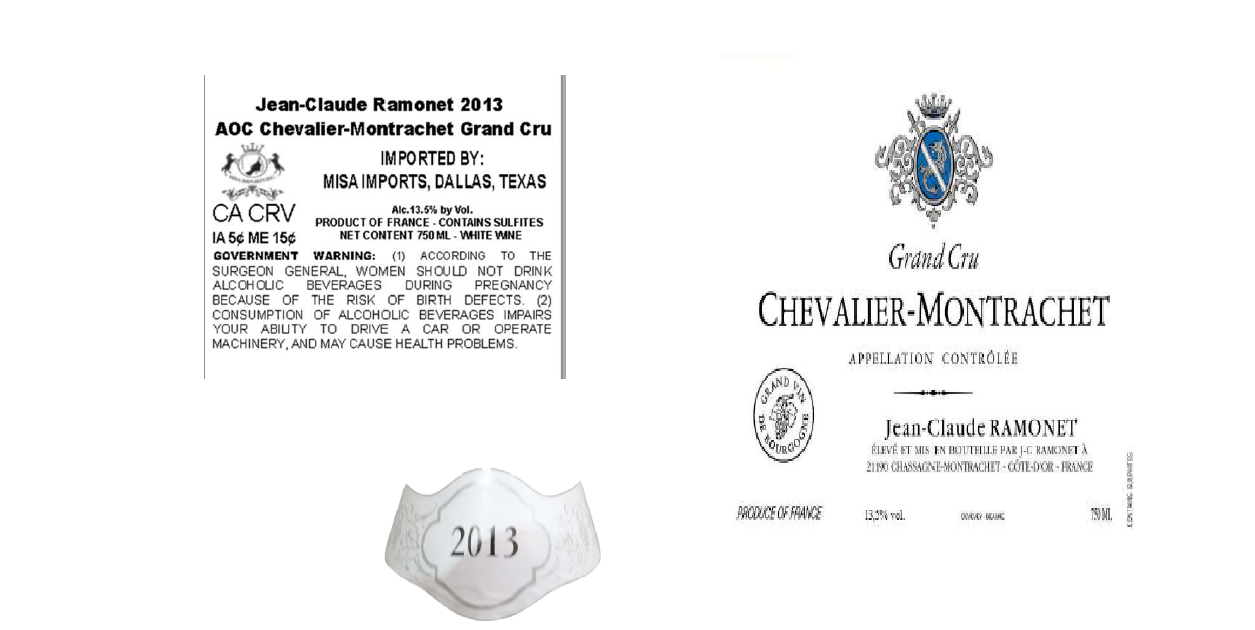 TABC label artwork for JEAN-CLAUDE RAMONET CHEVALIER-MONTRACHET GRAND CRU