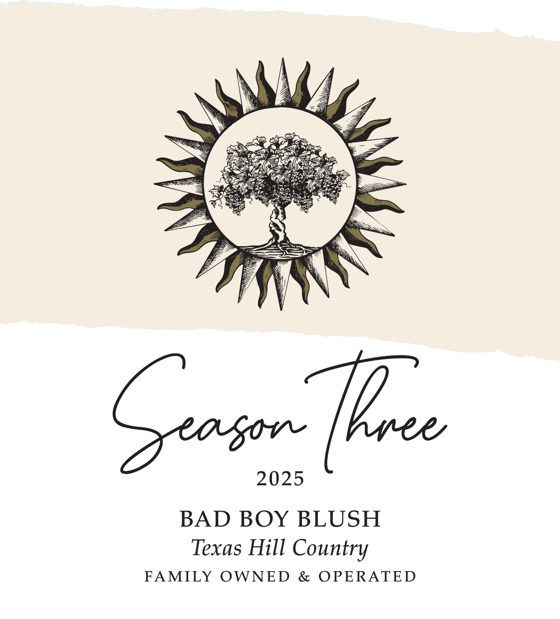 TABC label artwork for Season Three Bad Boy Blush