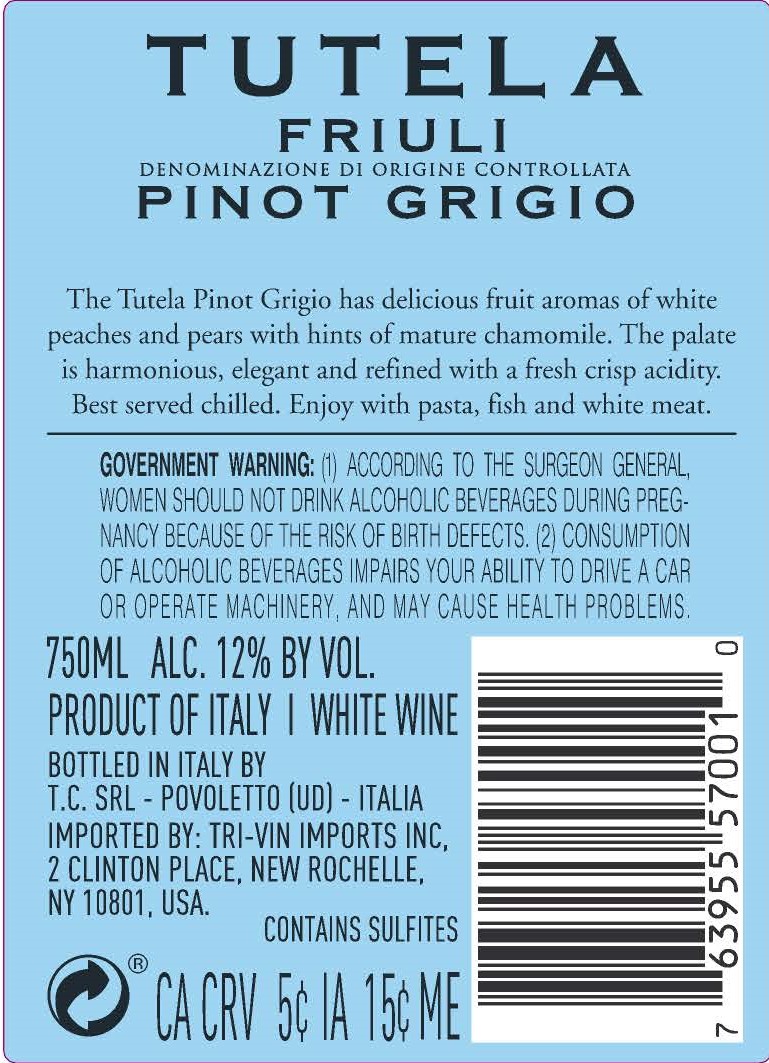 TABC label artwork for Tutela Friuli