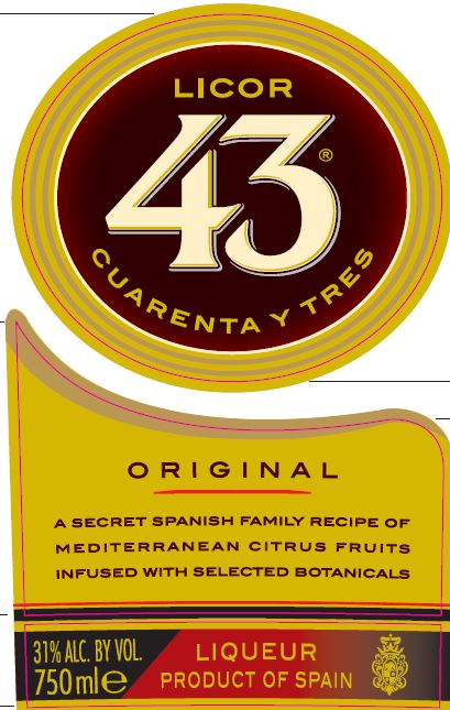 TABC label artwork for Licor 43 Liqueur Original