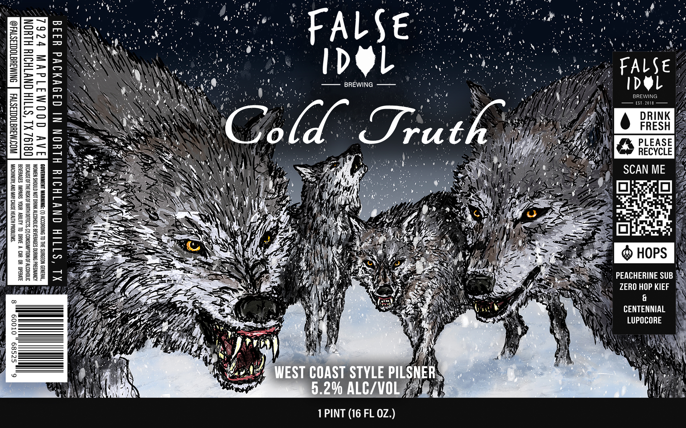 TABC label artwork for Cold Truth