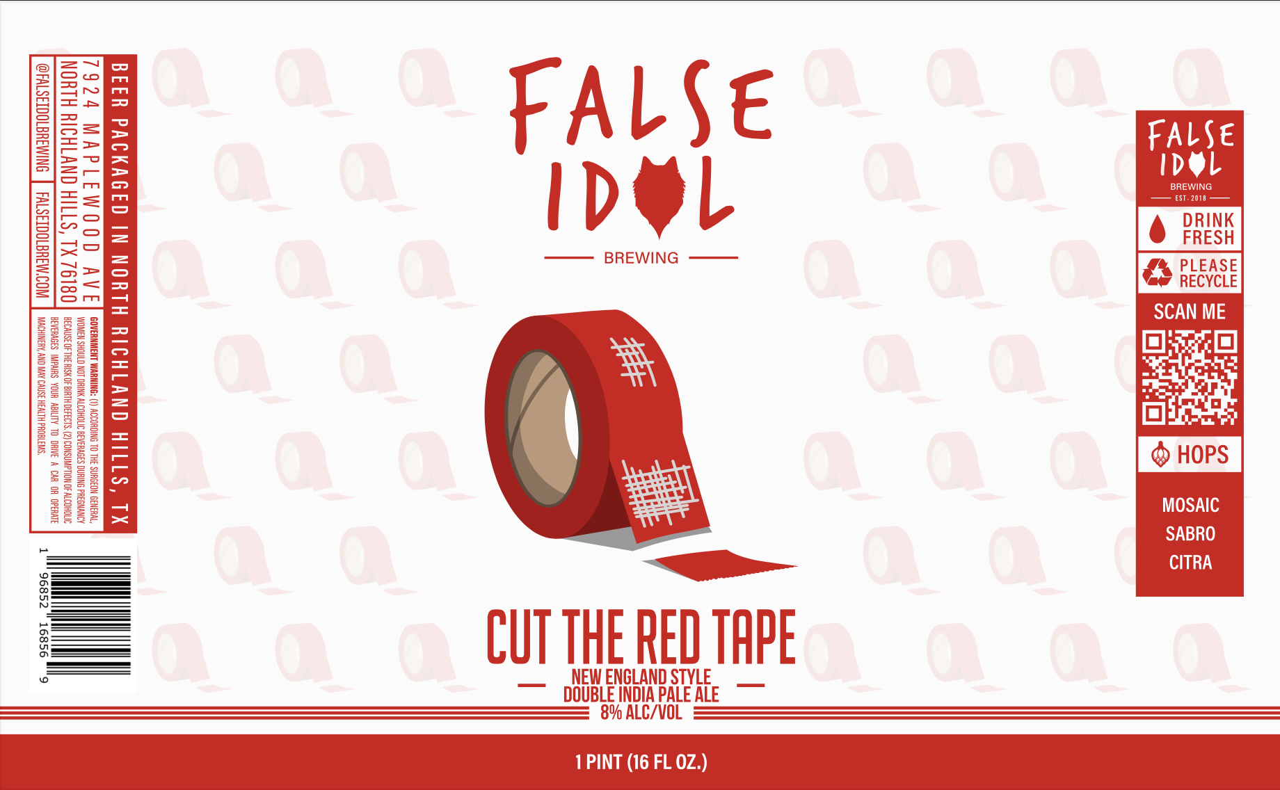 TABC label artwork for Cut The Red Tape