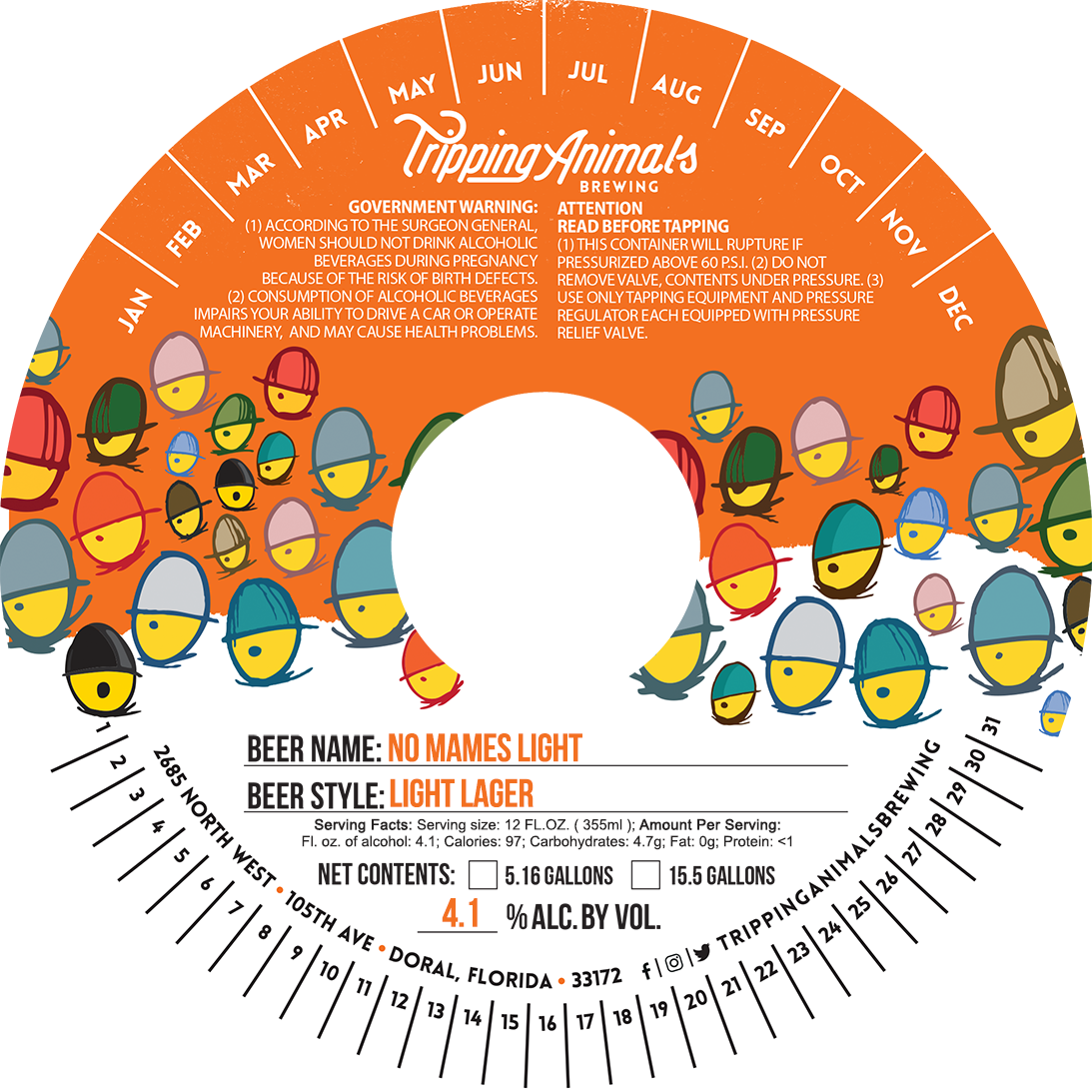 TABC label artwork for NO MAMES LIGHT