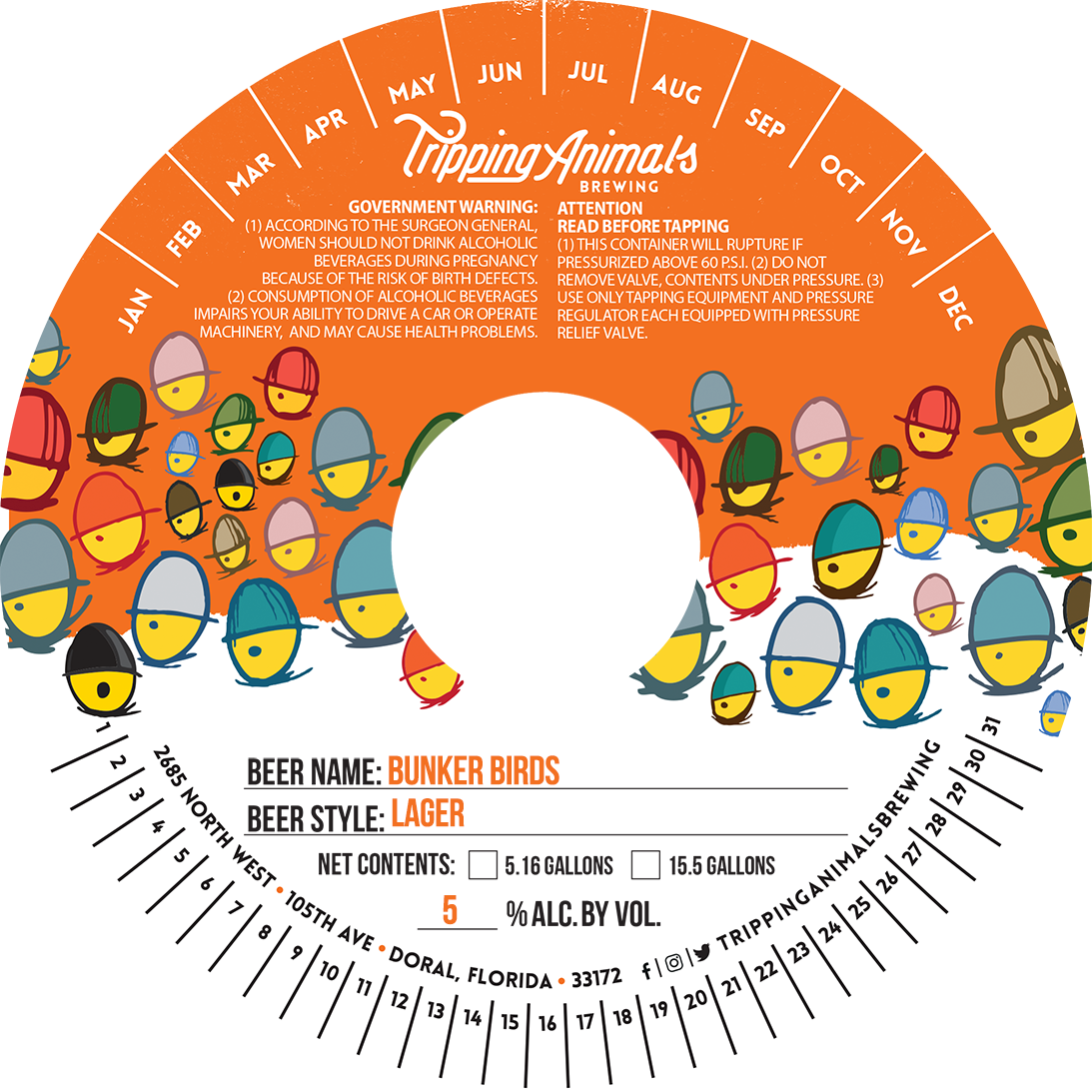 TABC label artwork for BUNKER BIRDS