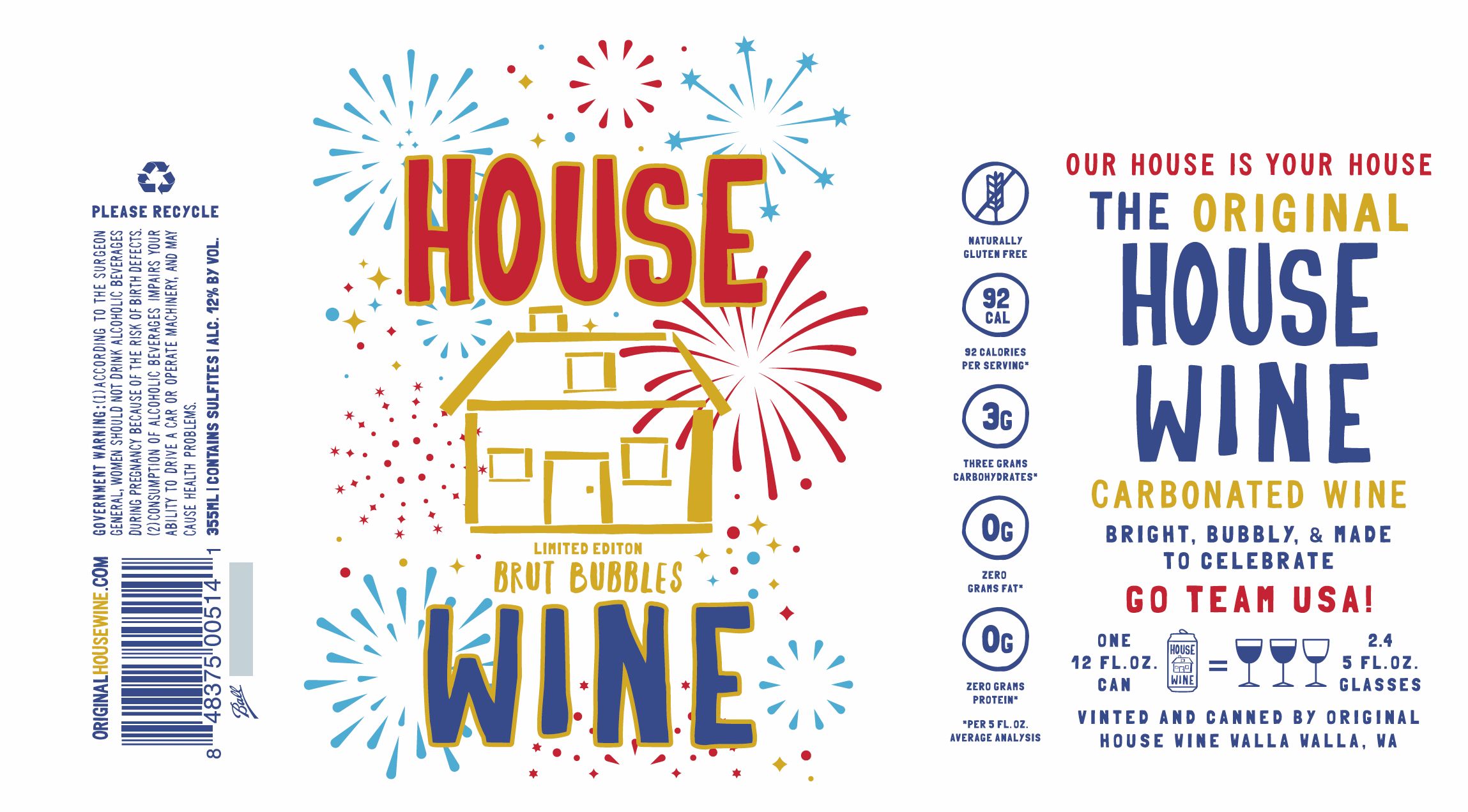 TABC label artwork for House Wine Limited Edition Brut Bubbles
