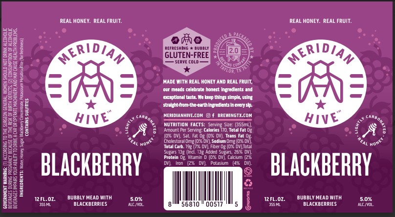 TABC label artwork for Meridian Hive Blackberry