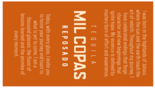 TABC label artwork for MIL COPAS REPOSADO