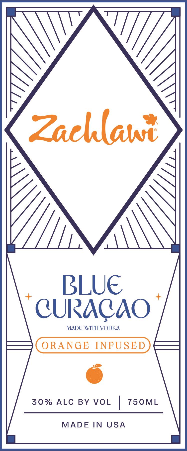 TABC label artwork for Zachlawi Blue Curacao