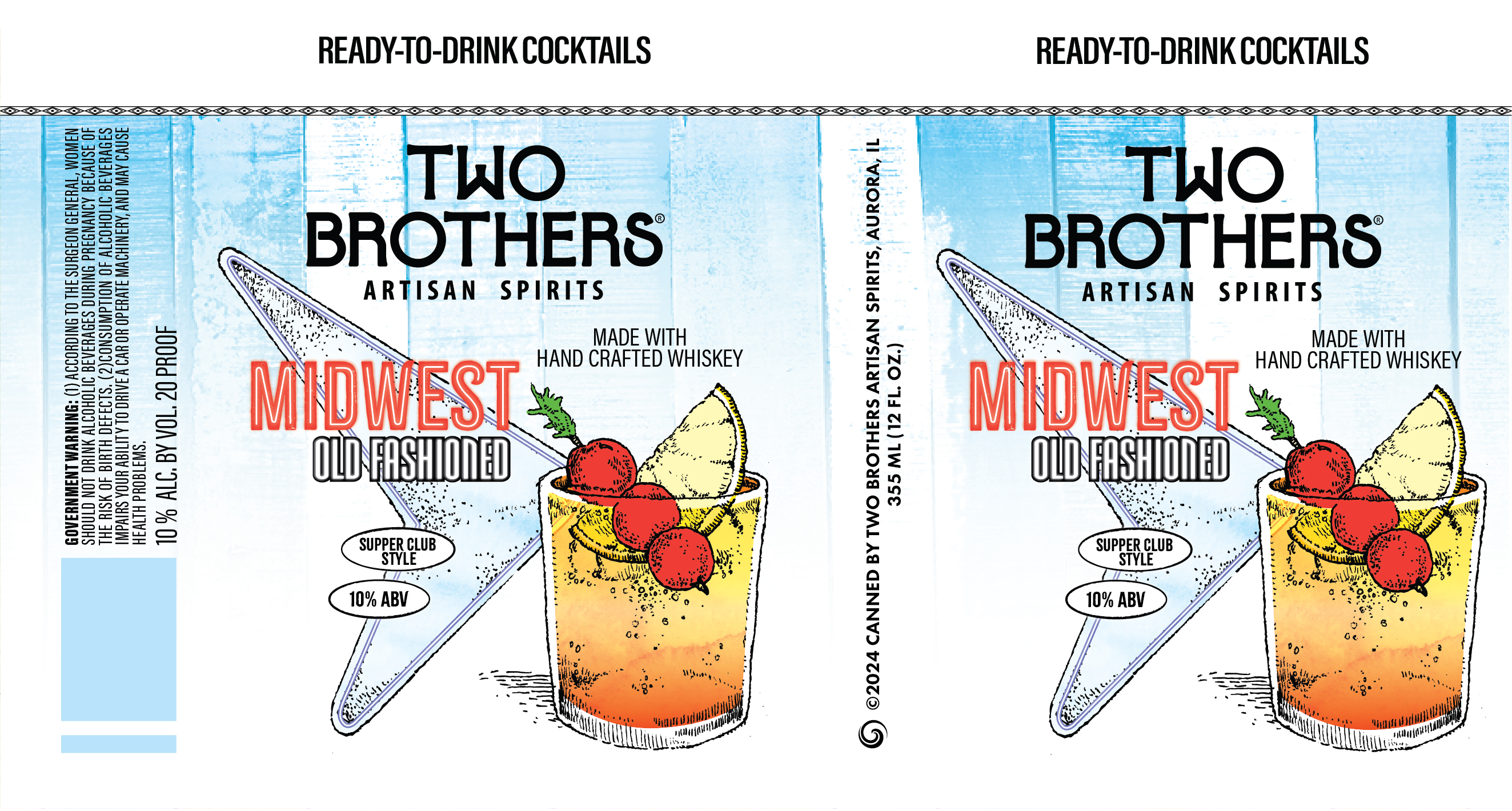 TABC label artwork for Two Brothers Artisan Spirits Midwest Old Fashioned