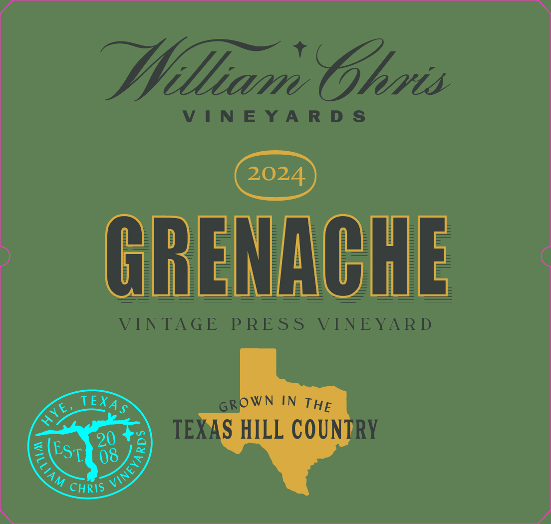 TABC label artwork for WCV 2024 Vinatge Press Grenache