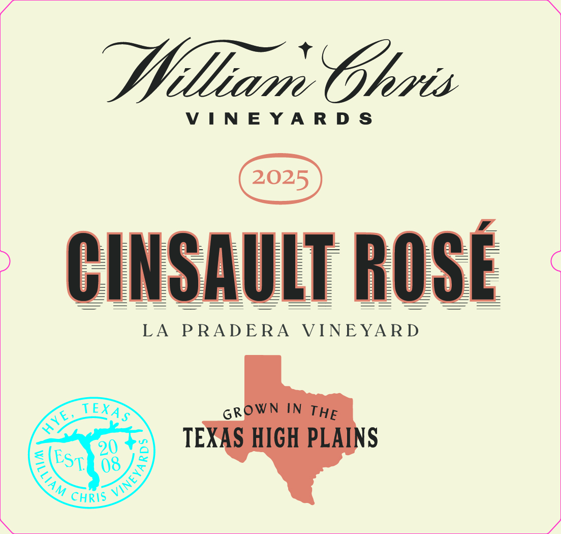 TABC label artwork for WCV 2025 La Pradera Cinsault Rose