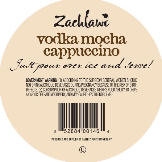 TABC label artwork for Zachlawi Mocha Cappuccino Vodka