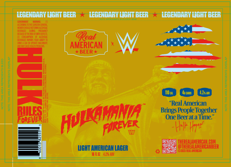 TABC label artwork for Hulkmania 16oz