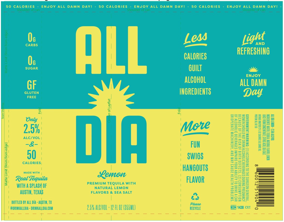 TABC label artwork for All Dia Lemon