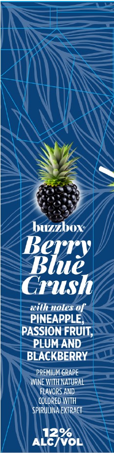 TABC label artwork for BUZZBOX BERRY BLUE CRUSH