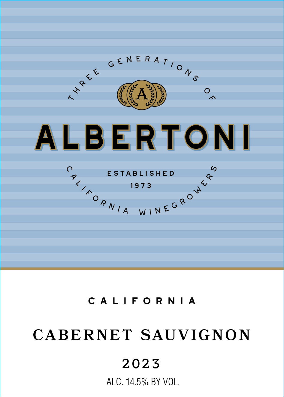 TABC label artwork for Albertoni Cabernet Sauvignon California