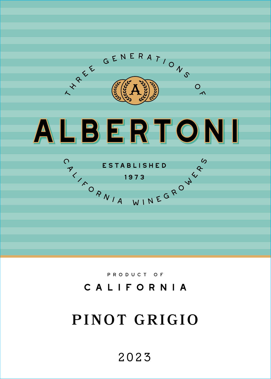 TABC label artwork for Albertoni Pinot Grigio California