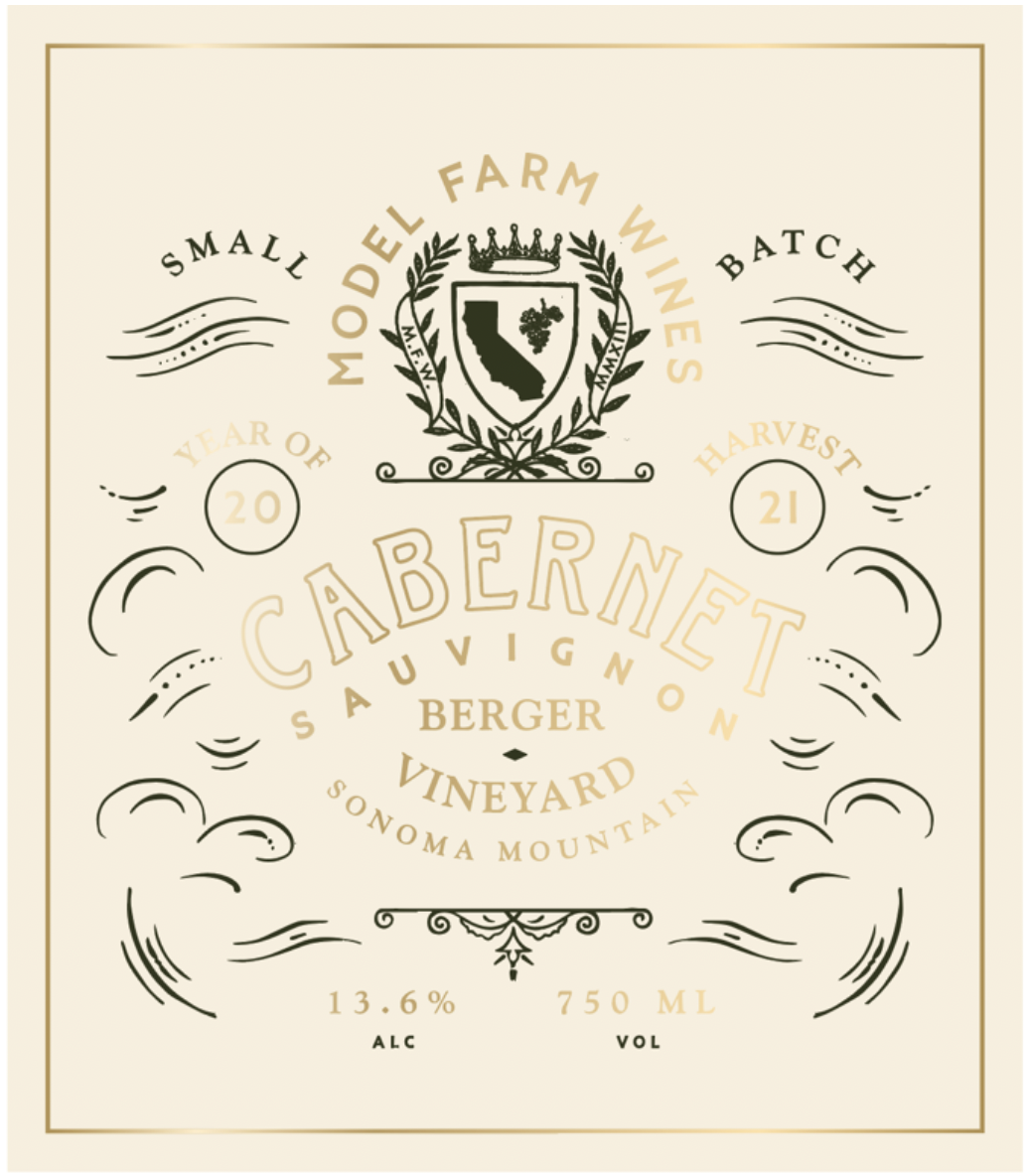 TABC label artwork for Model Farm Berger Vineyard Cabernet Sauvignon