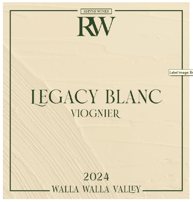 TABC label artwork for Rhyne Wines Legacy Blanc Viognier