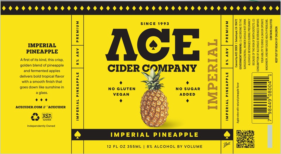 TABC label artwork for ACE IMPERIAL PINEAPPLE