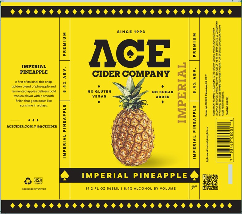 TABC label artwork for ACE IMPERIAL PINEAPPLE