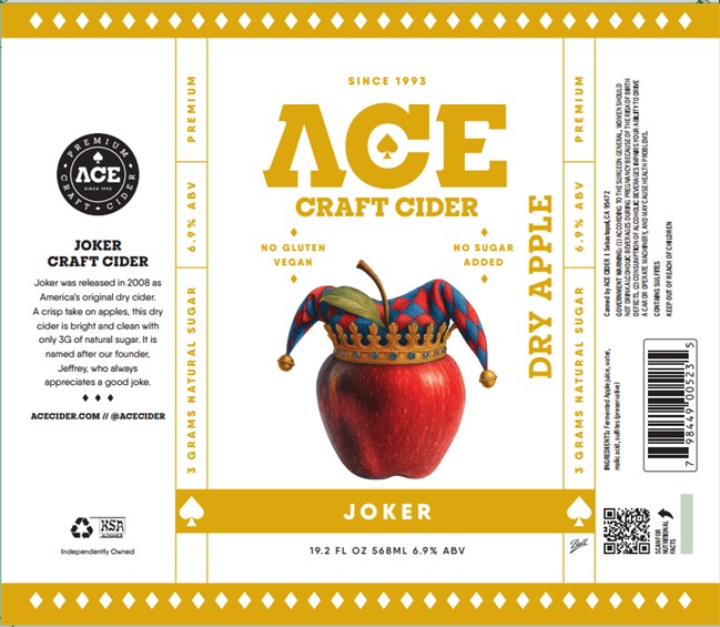 TABC label artwork for ACE JOKER DRY APPLE CIDER