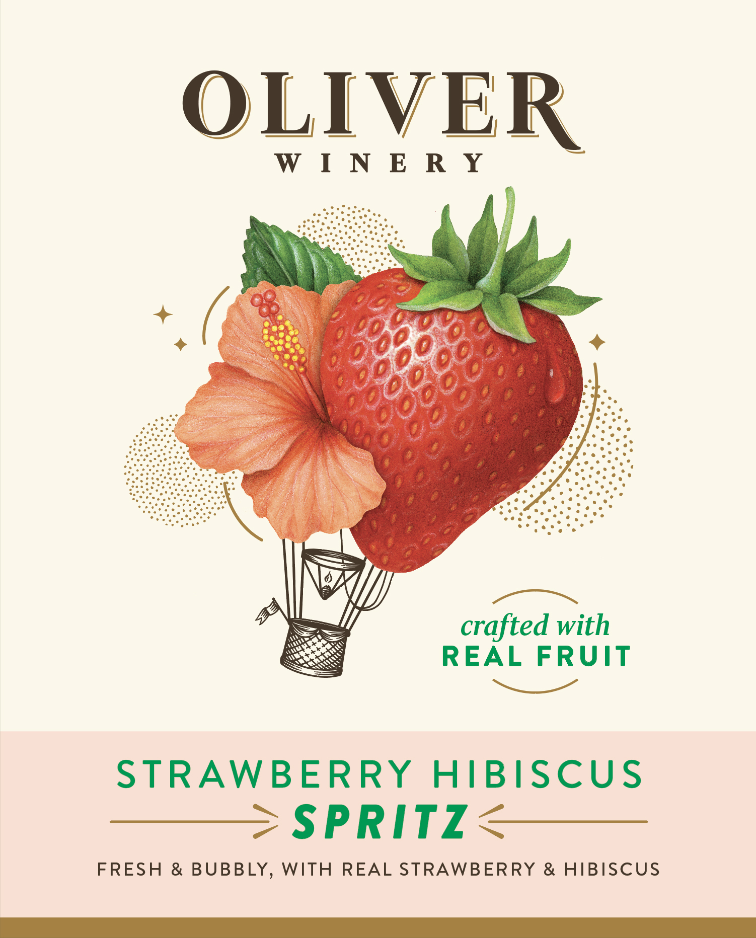 TABC label artwork for Oliver Winery Strawberry Hibiscus Spritz