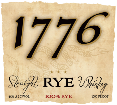 TABC label artwork for 1776 RYE 100 PROOF
