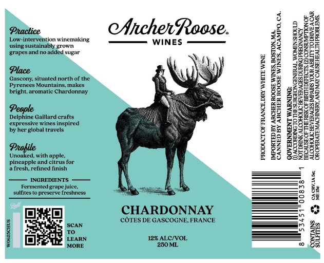 TABC label artwork for Archer Roose Chardonnay