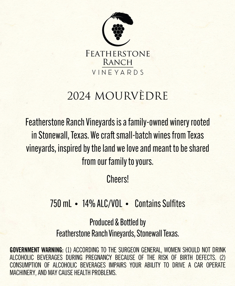 TABC label artwork for Mourvèdre