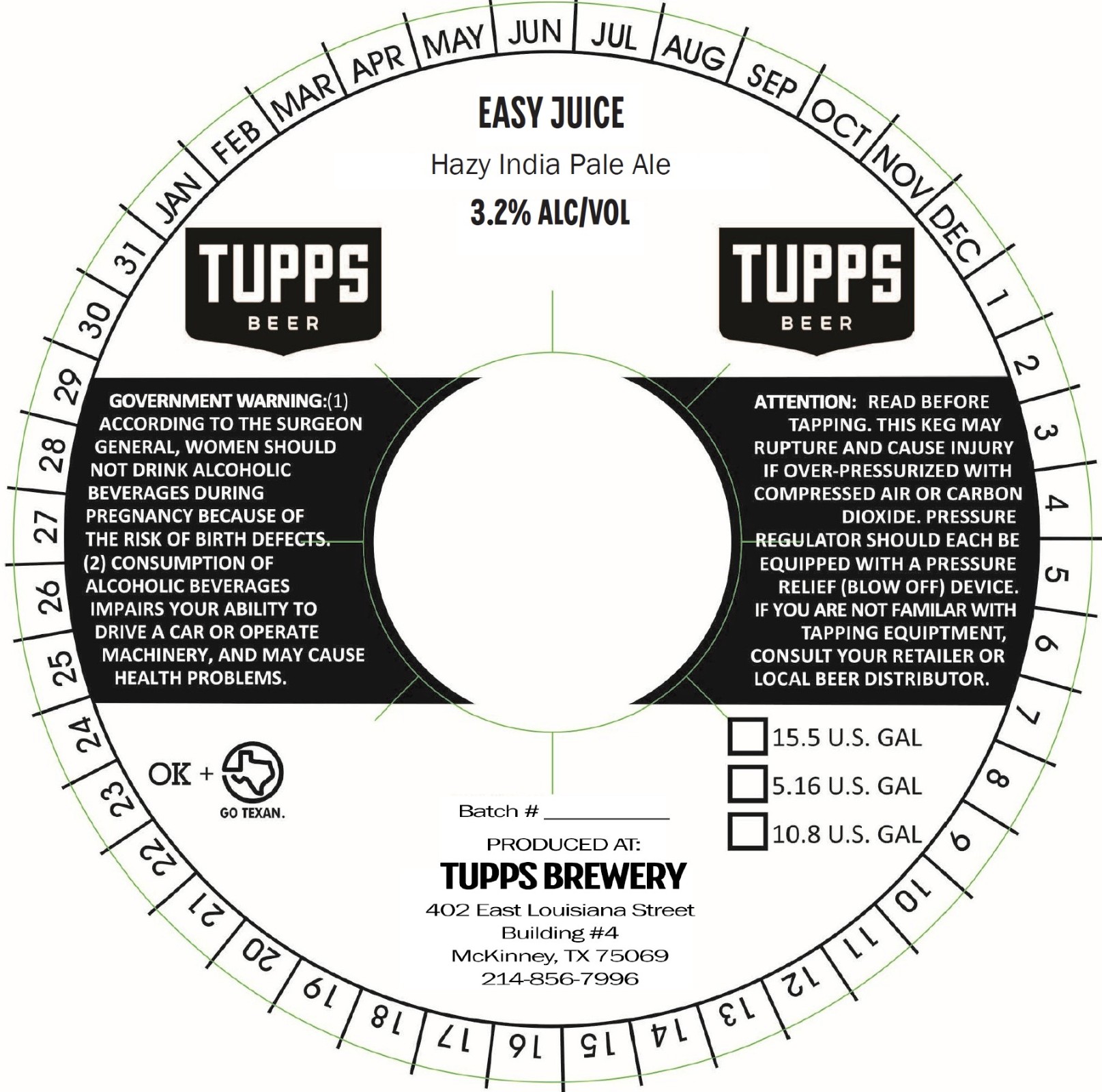 TABC label artwork for Easy Juice