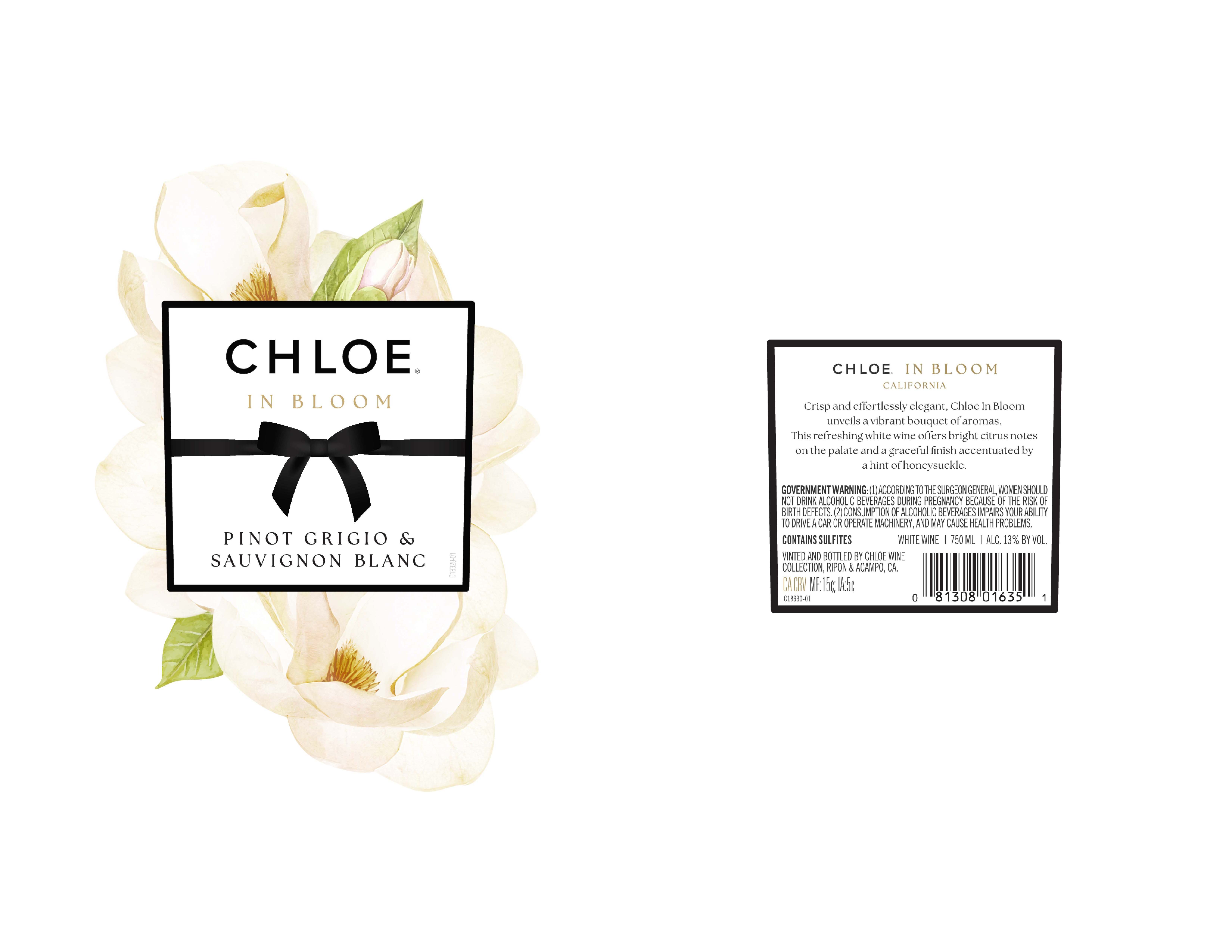 TABC label artwork for Chloe in Bloom- White
