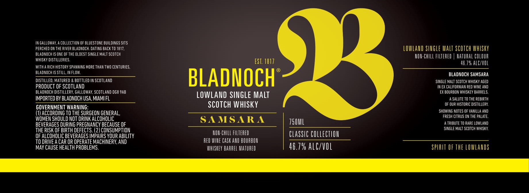 TABC label artwork for BLADNOCH SAMSARA WHISKY
