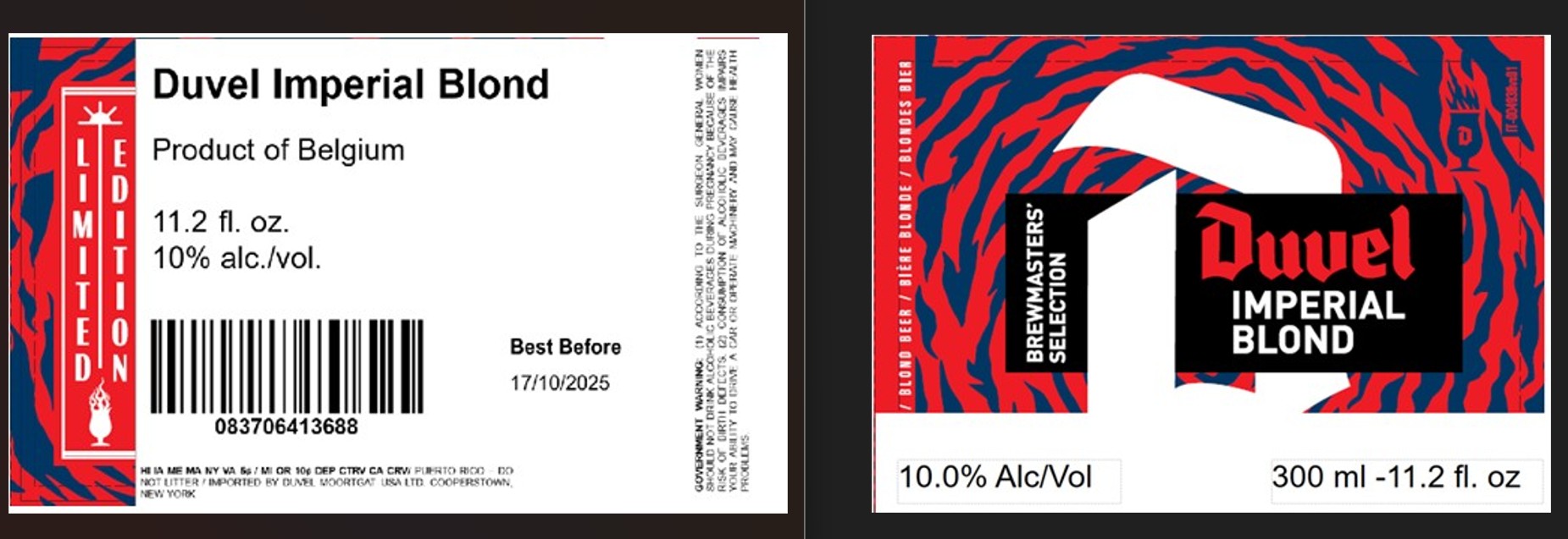 TABC label artwork for DUVEL IMPERIAL