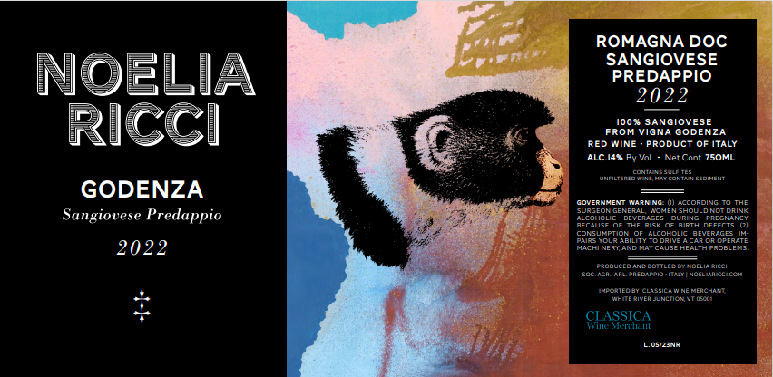 TABC label artwork for Noelia Ricci Godenza Sangiovese Romagna DOC