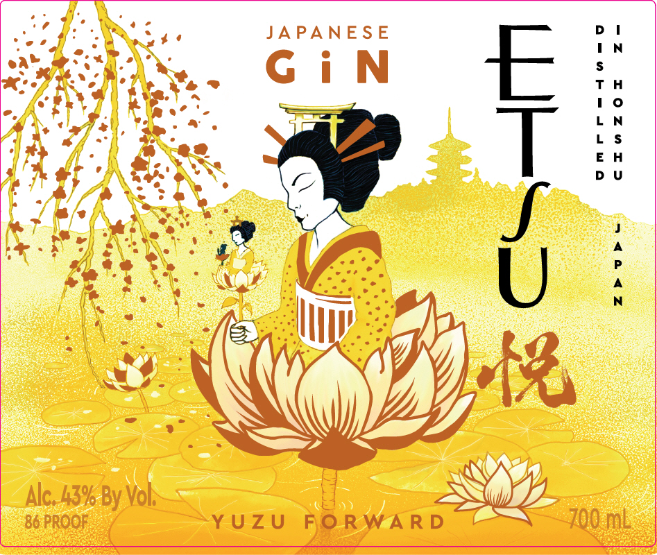 TABC label artwork for Etsu Yuzu Forward Japanese Gin