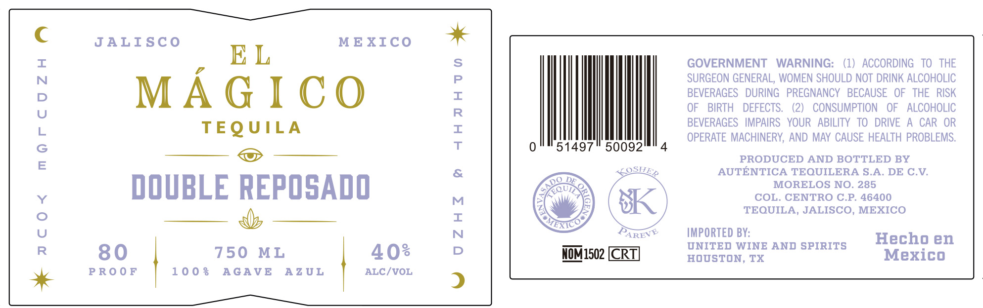 TABC label artwork for EL MAGICO DOUBLE REPOSADO