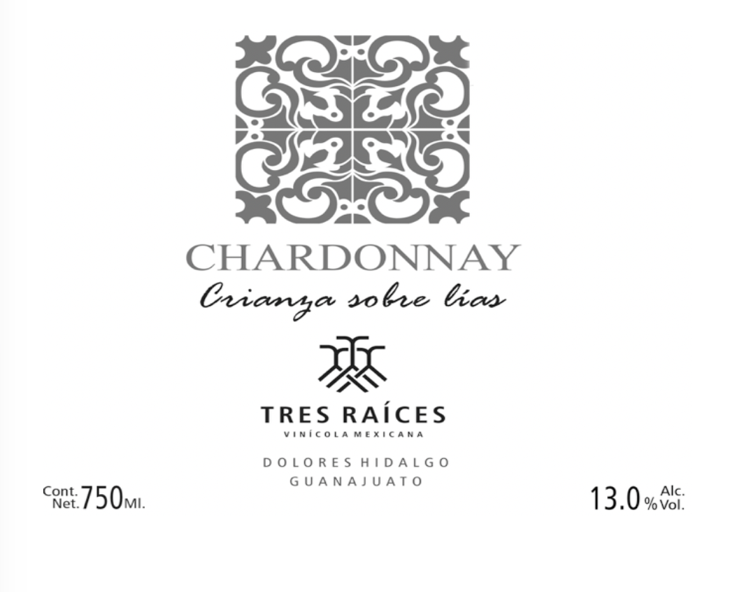 TABC label artwork for Tres Raices Chardonnay
