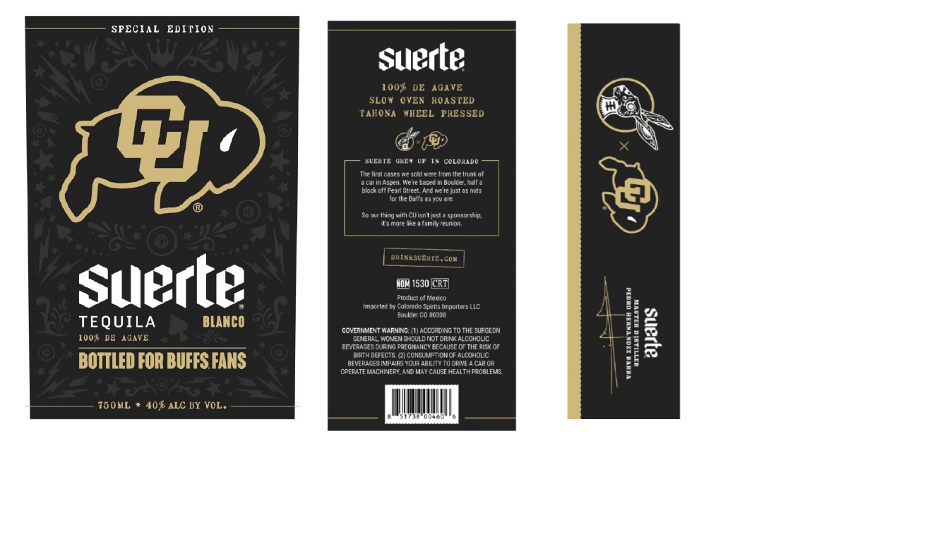 TABC label artwork for SUERTE CU BLANCO TEQUILA